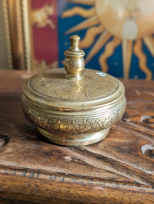 Vintage Mini Brass Trinket Pot