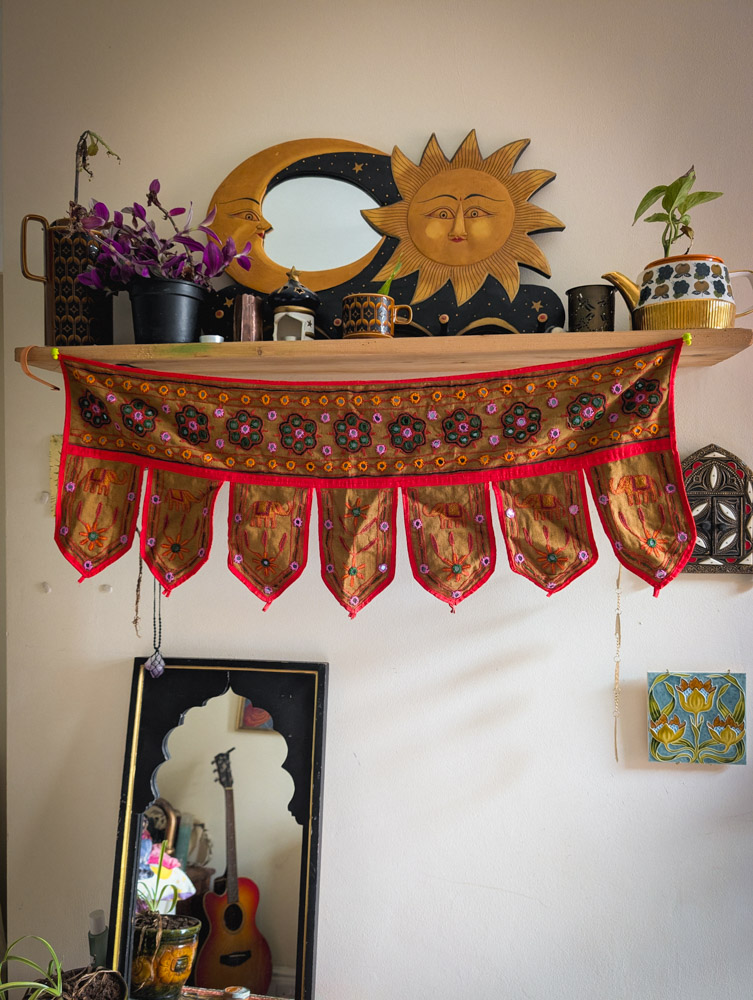 Vintage Elephant Earthy Embroidered Indian Toran - Image 2