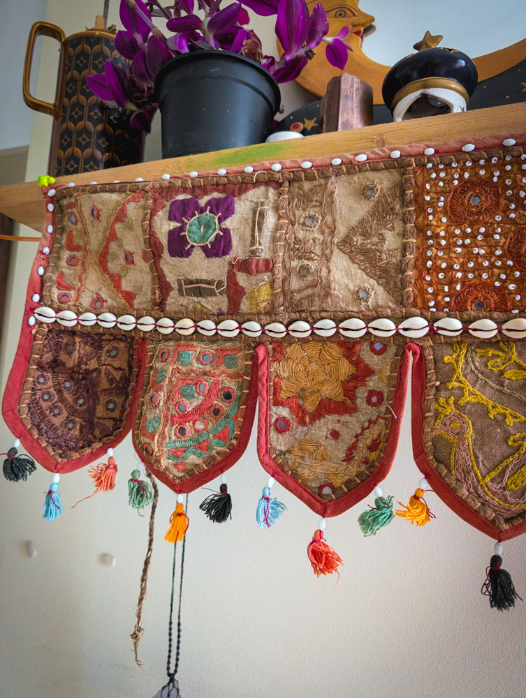 Vintage Earthy Embroidered Indian Toran