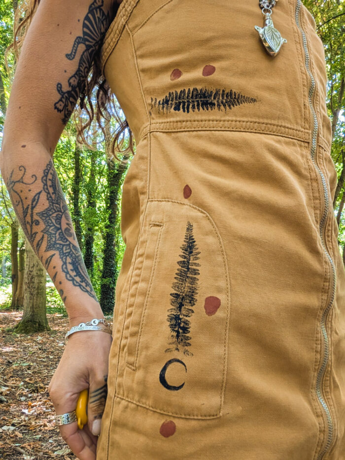 Reworked Fern Print Denim Dress - Image 2