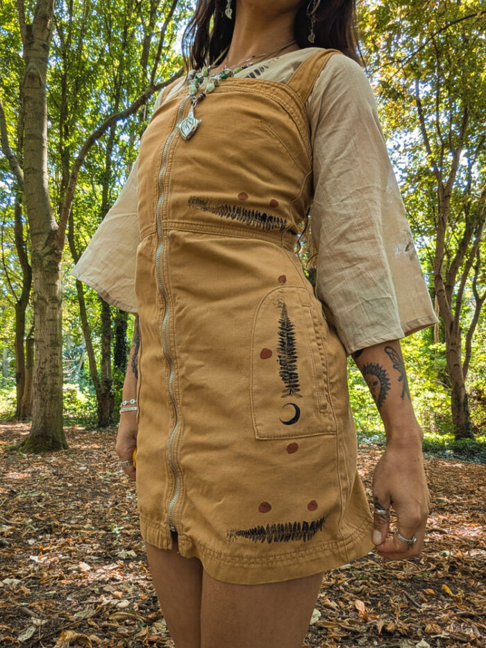 Reworked Fern Print Denim Dress