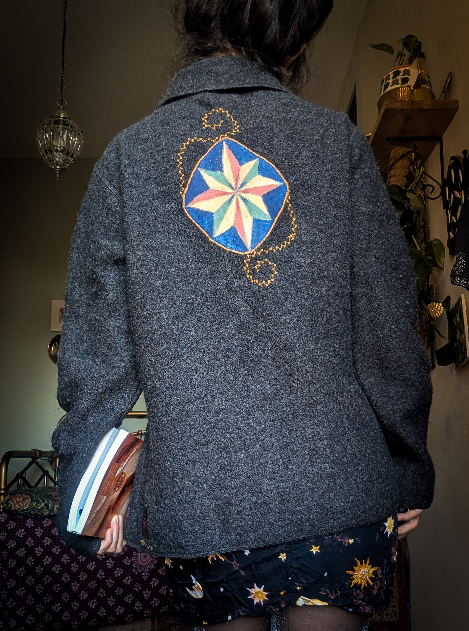 Reworked Grey Celestial Patch Cardigan - Image 4