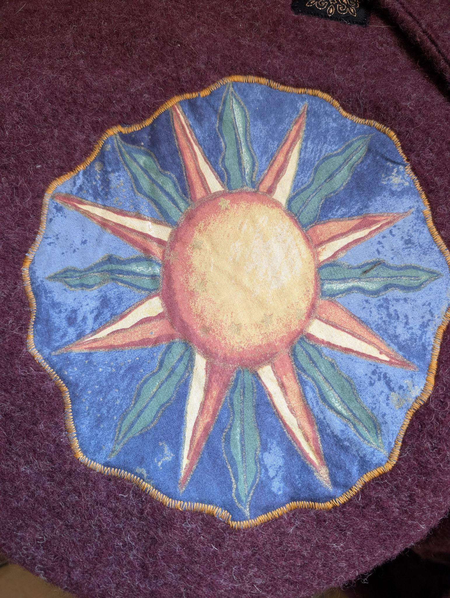 Reworked Maroon Celestial Patch Jacket - Image 5