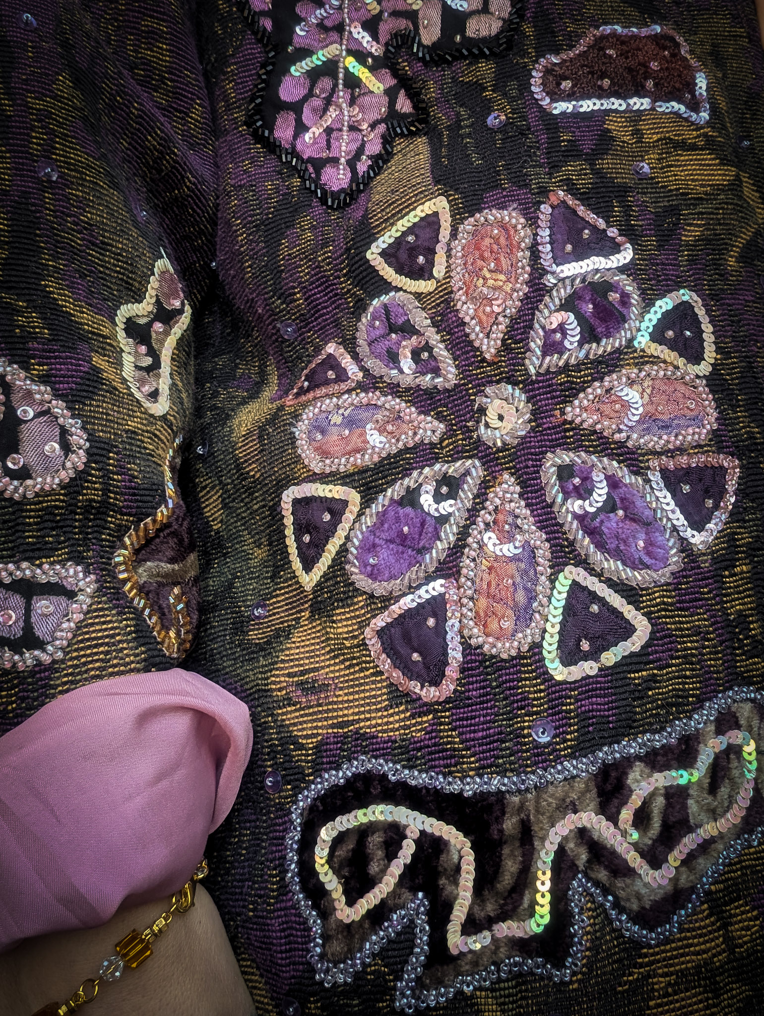 Vintage Purple Embellished Jacket - Image 6