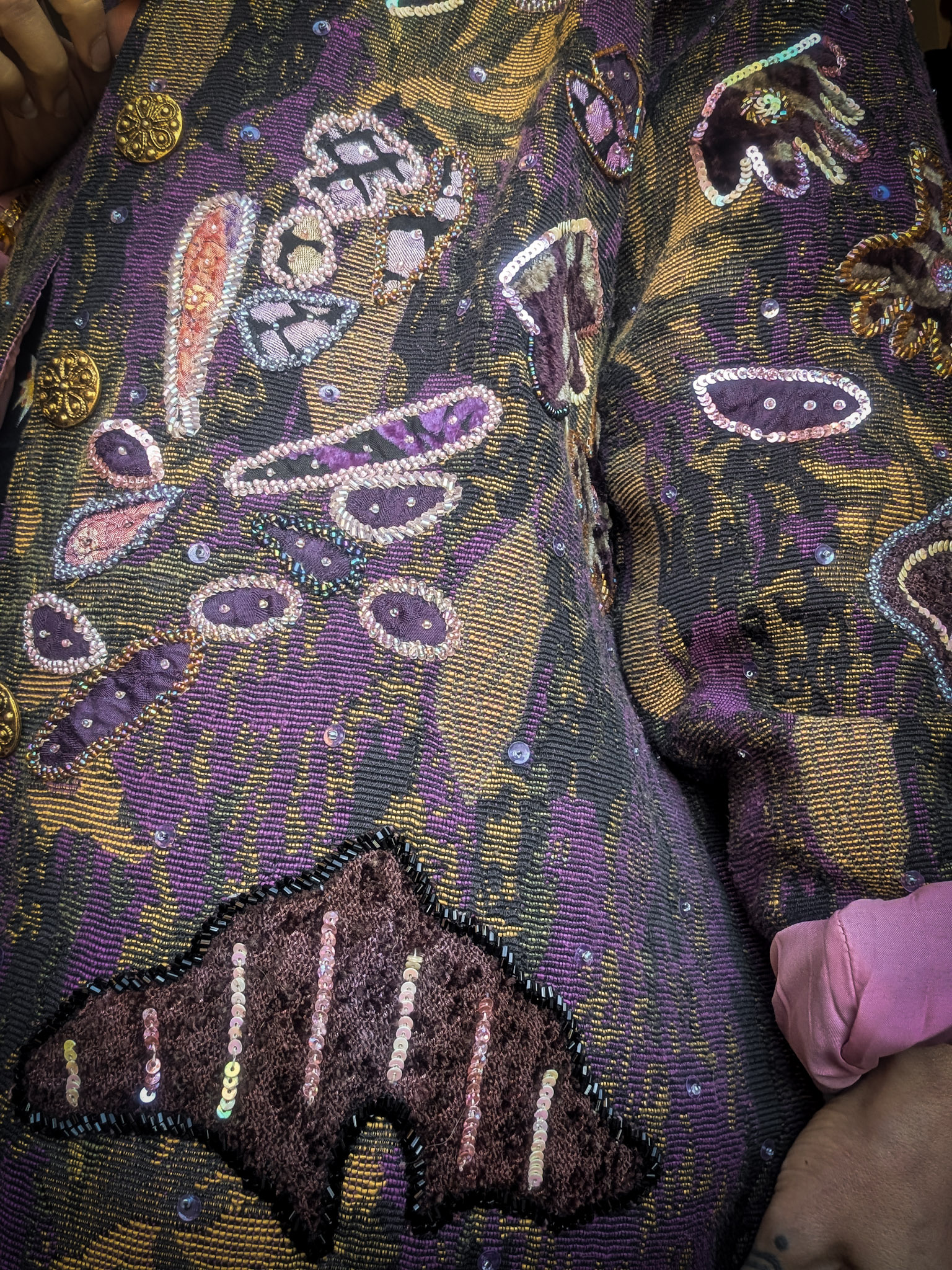 Vintage Purple Embellished Jacket - Image 7