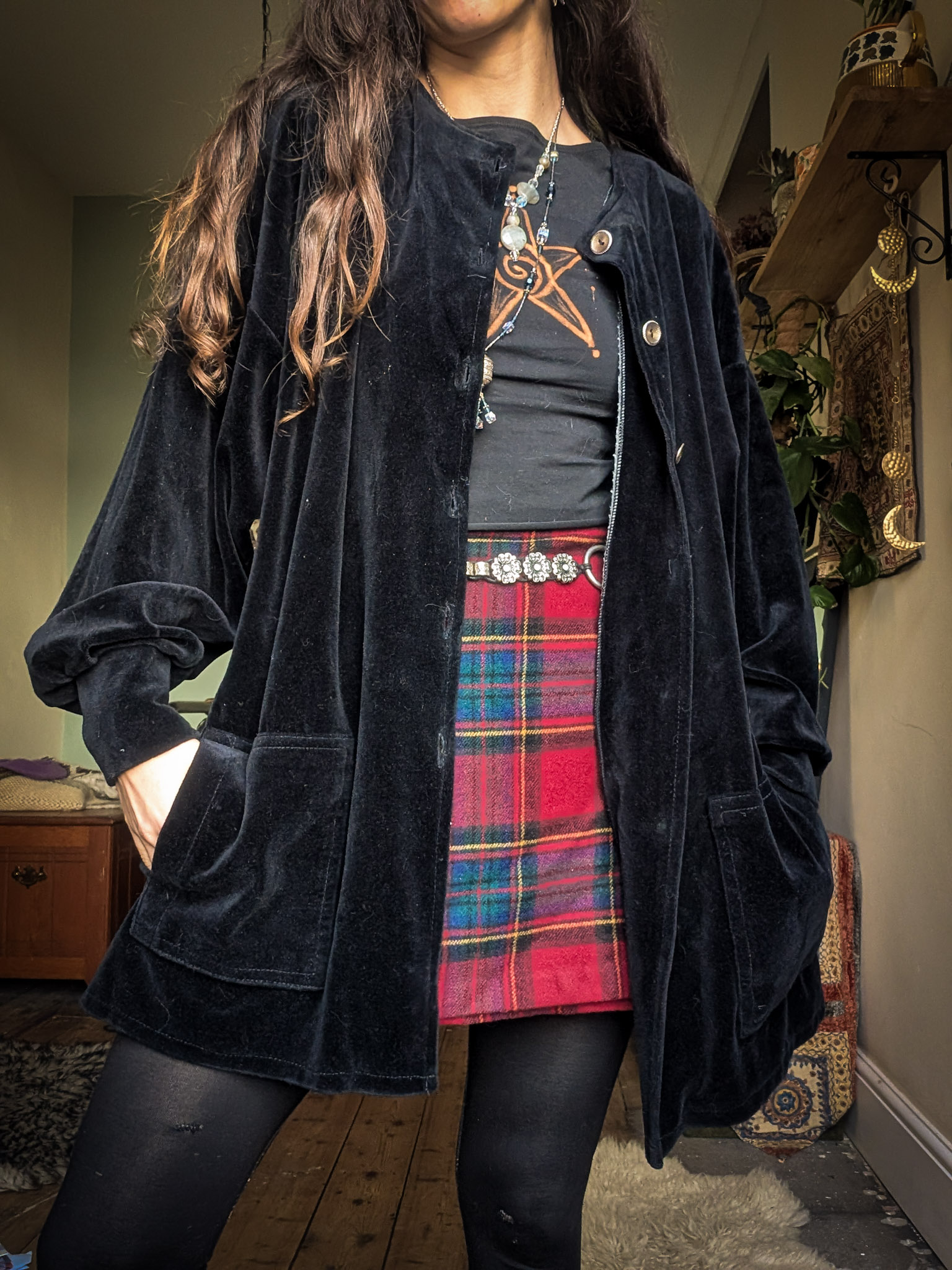 Vintage Black Velvet Cardigan - Image 6