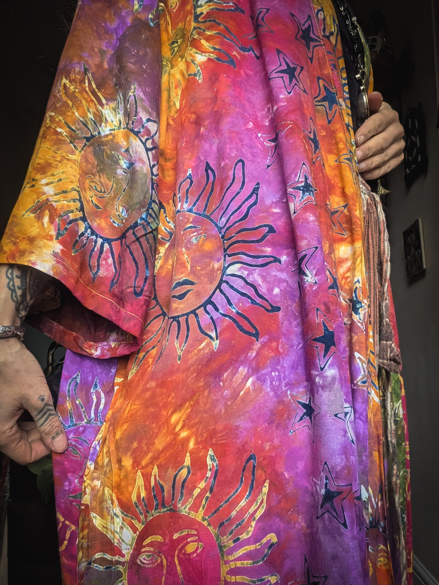 Long Rainbow Celestial Batik Robe - Image 7