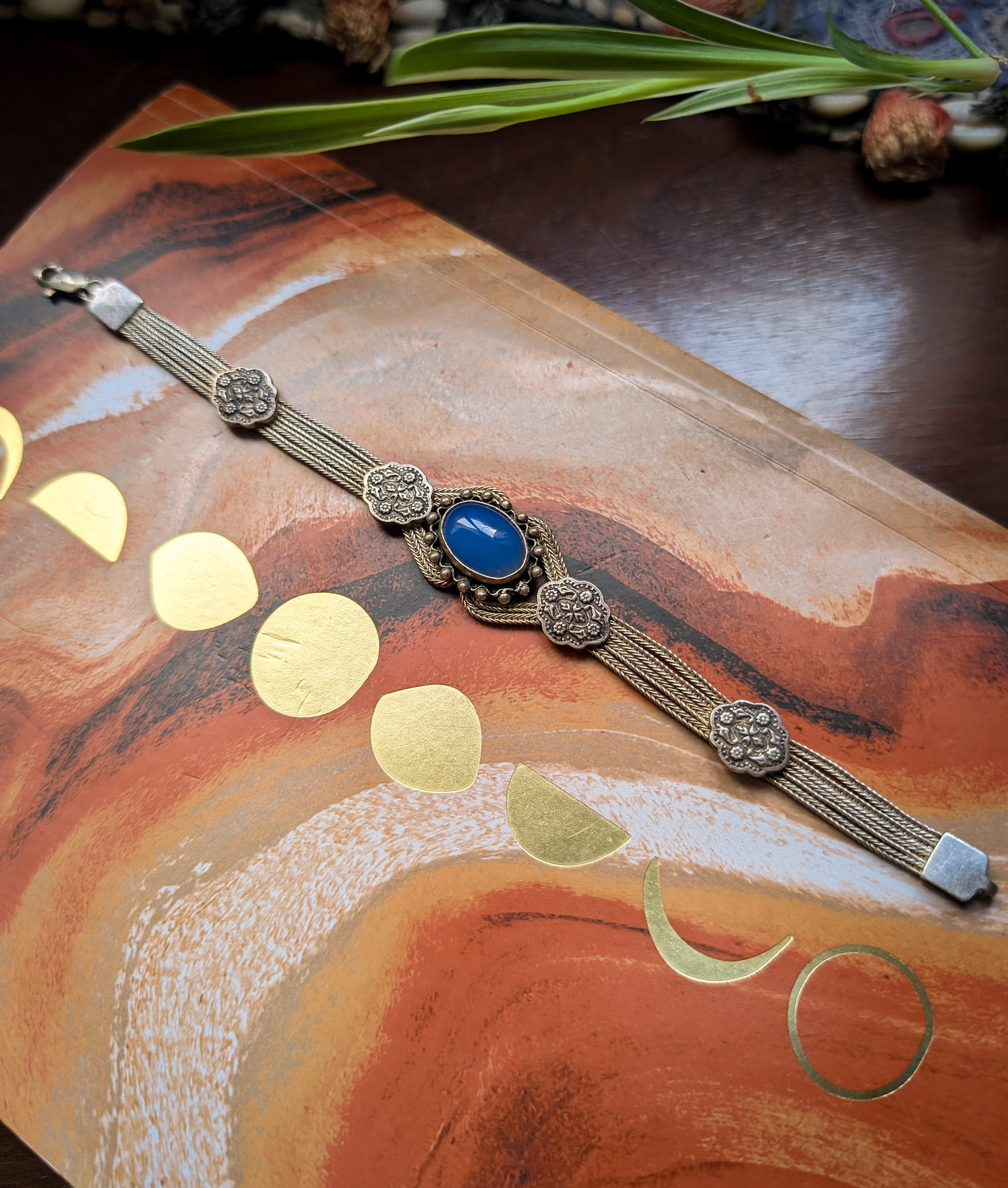 925 Silver & Blue Gemstone Bracelet - Image 2