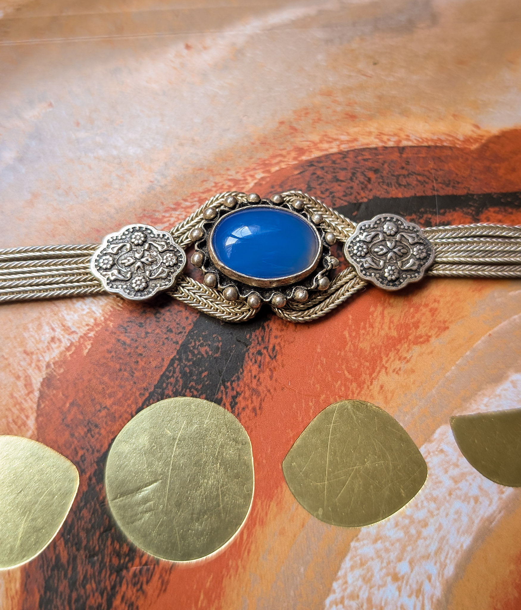 925 Silver & Blue Gemstone Bracelet - Image 4