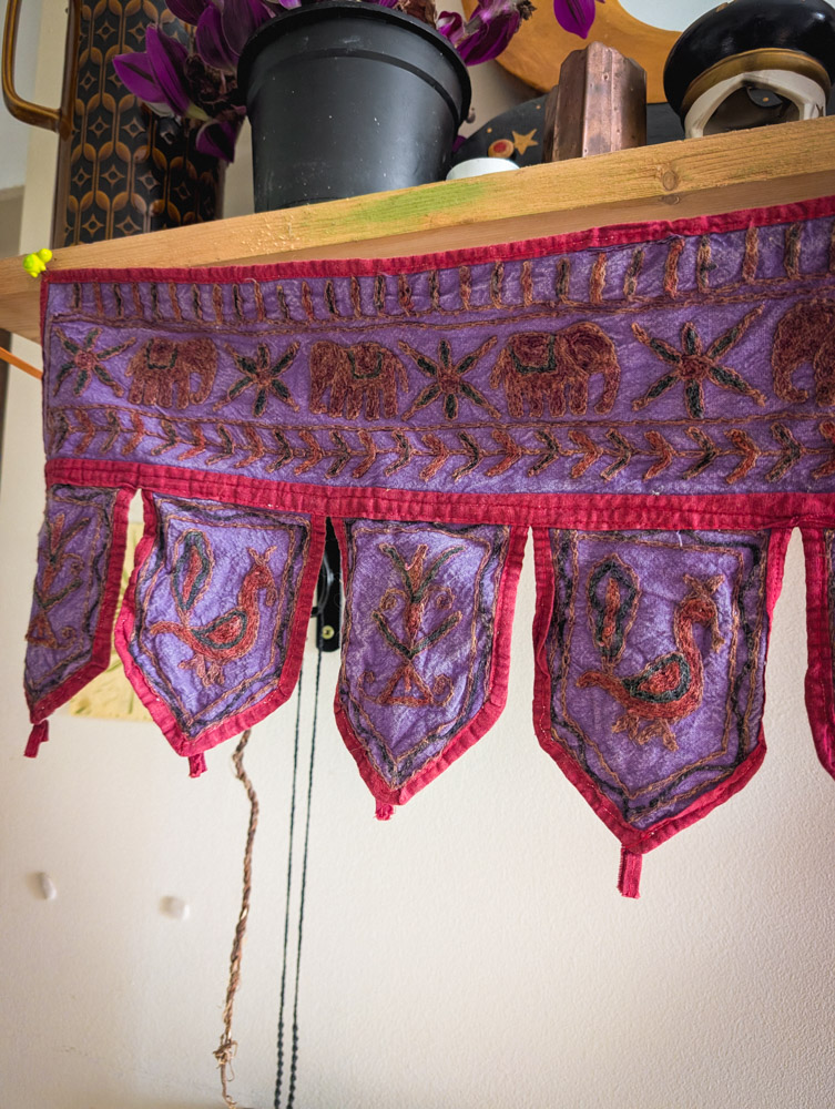 Vintage Elephant Embroidered Indian Toran