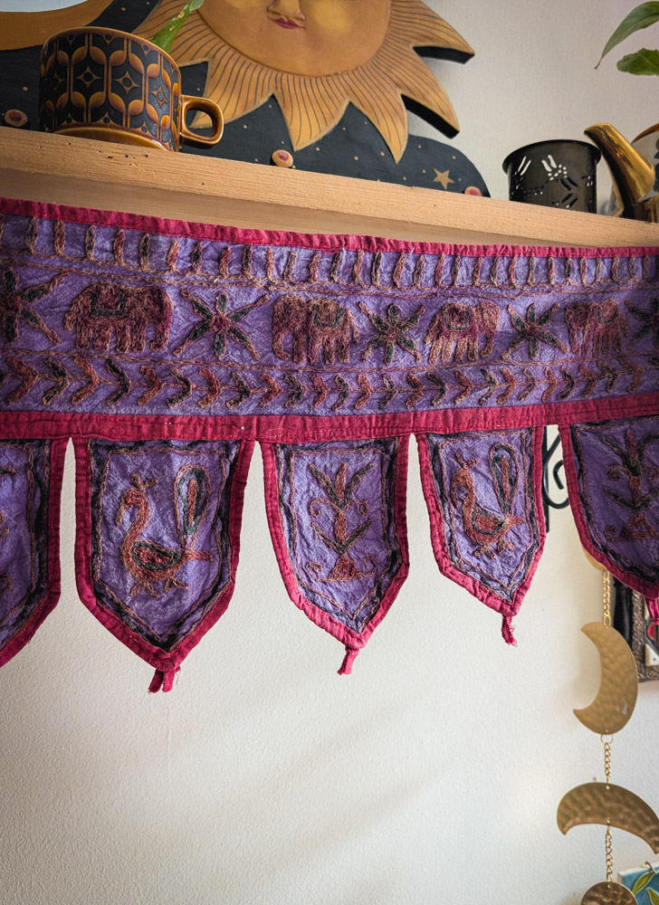 Vintage Elephant Embroidered Indian Toran - Image 3