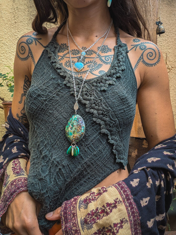 Upcycled Abalone Shell Necklace - Image 2