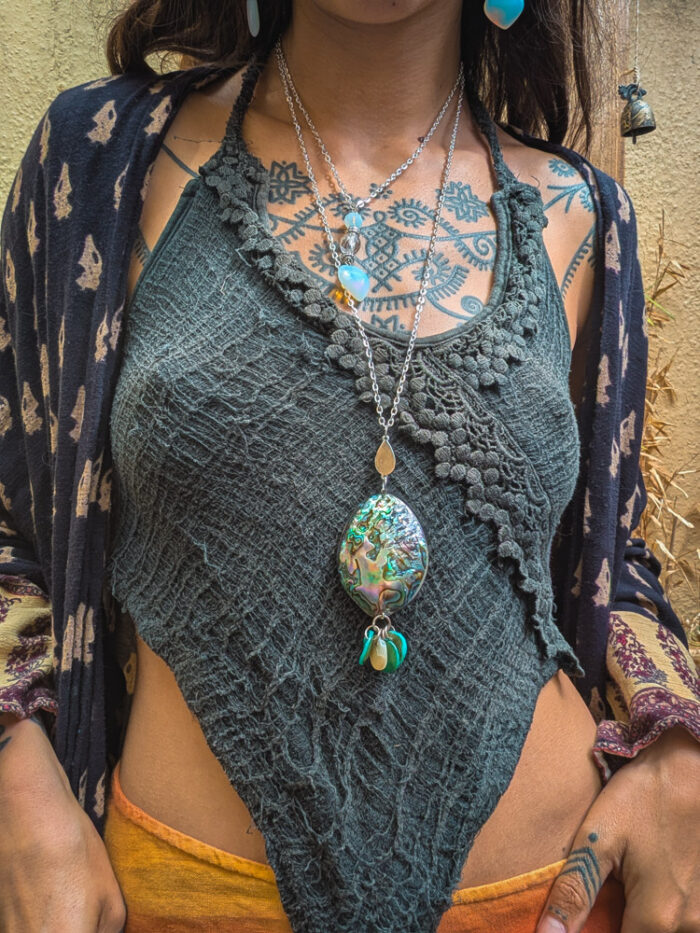 Upcycled Abalone Shell Necklace - Image 4