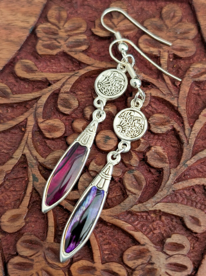 Vintage Abalone Enamel Teardrop Earrings - Image 6