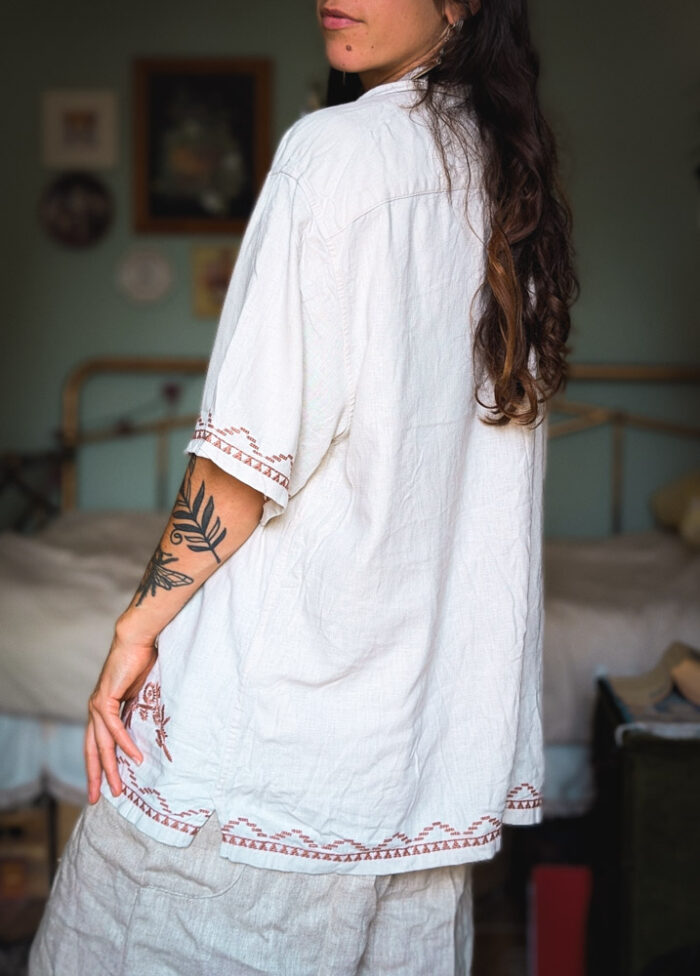 A+F Embroidered Linen Shirt - Image 5