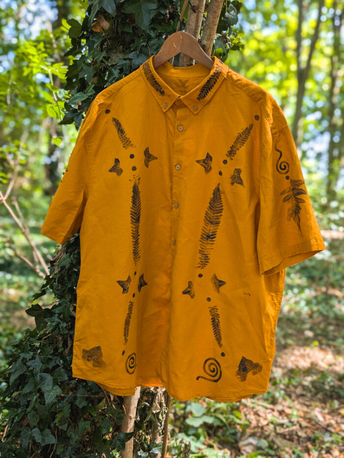 Reworked Fern Print Linen Shirt