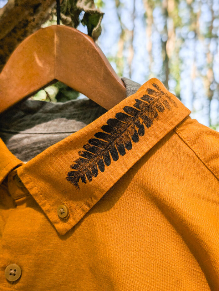 Reworked Fern Print Linen Shirt - Image 8