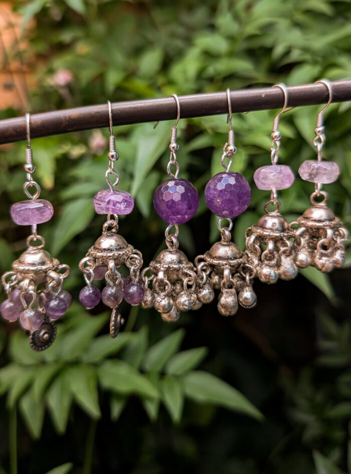 Bohemian Faceted Amethyst Earrings - Image 3