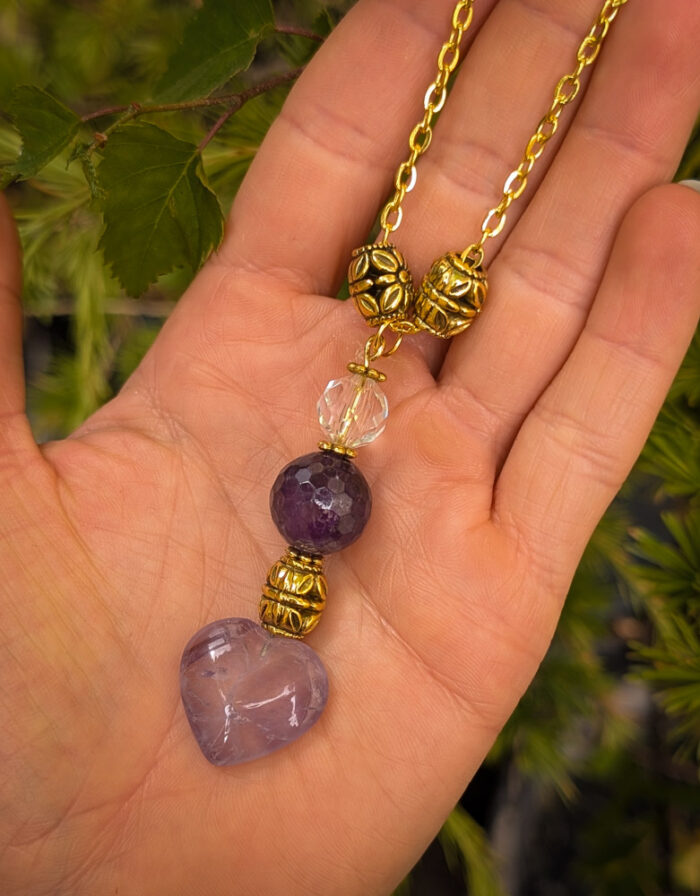 Upcycled Amethyst Heart Necklace - Image 2