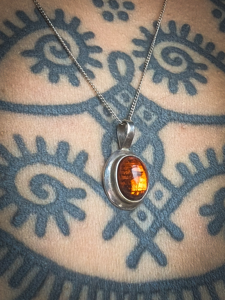 925 Silver & Amber Necklace