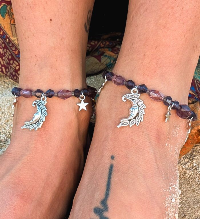 Upcycled Amethyst Celestial Anklet - Image 6