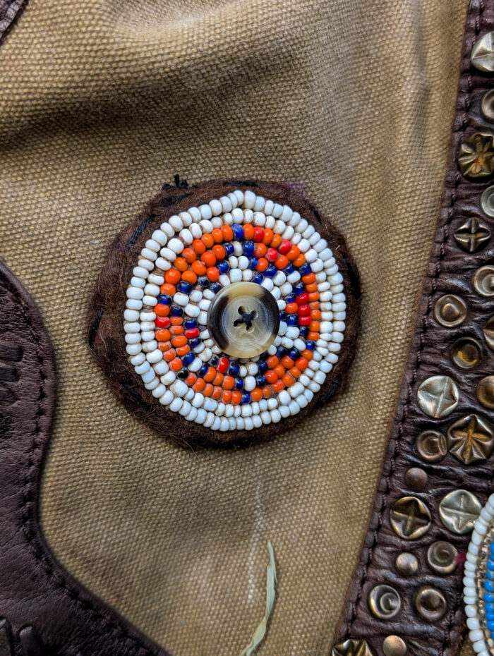 Upcycled Beaded Patch Backpack - Image 4