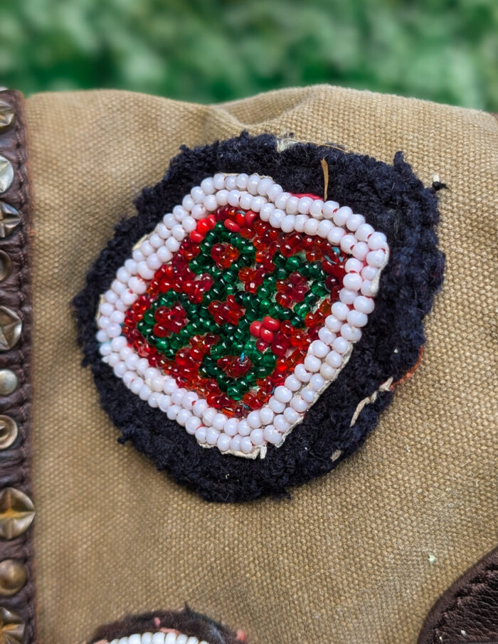 Upcycled Beaded Patch Backpack - Image 5