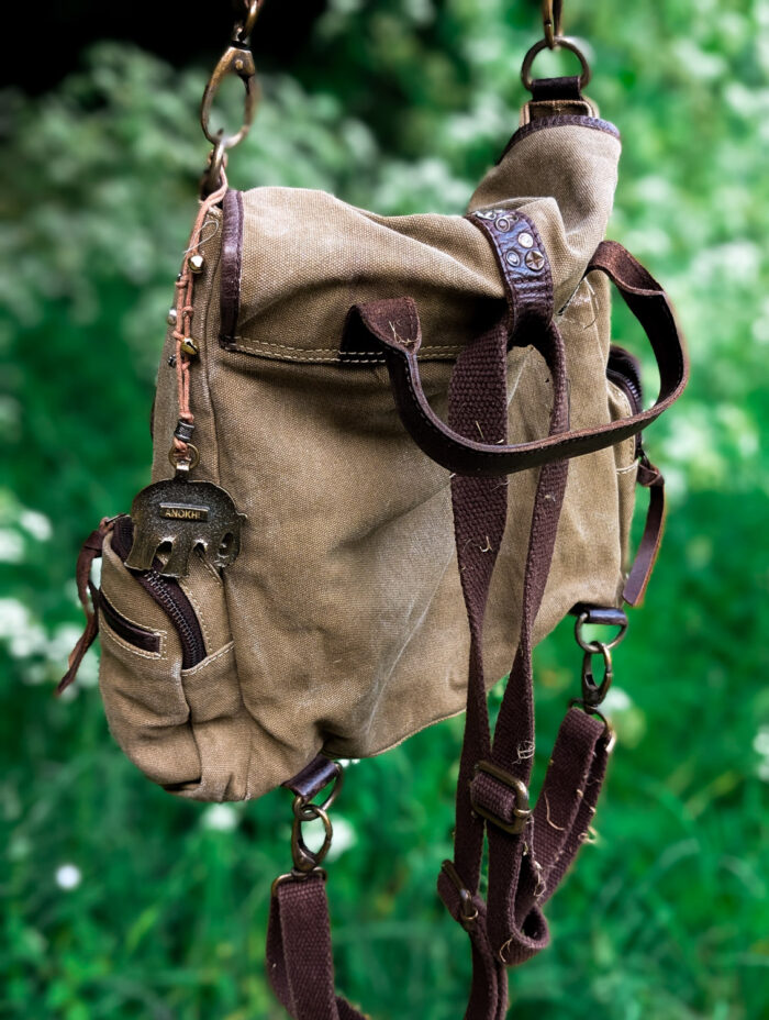 Upcycled Beaded Patch Backpack - Image 7