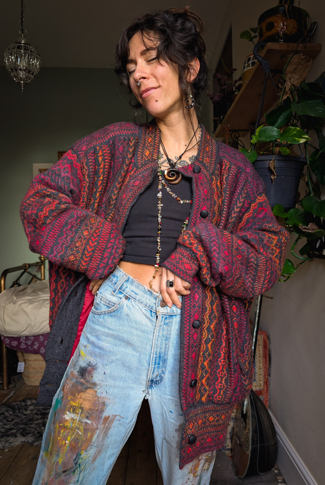 Vintage Autumnal Chunky Cardigan / Jacket - Image 3