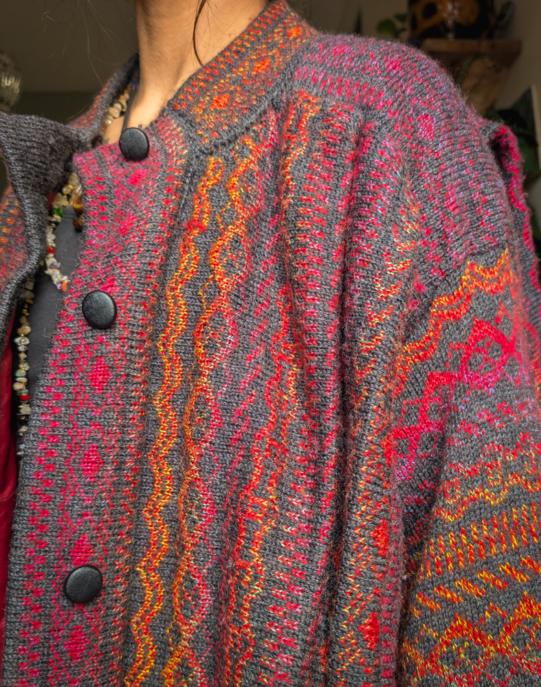 Vintage Autumnal Chunky Cardigan / Jacket - Image 4