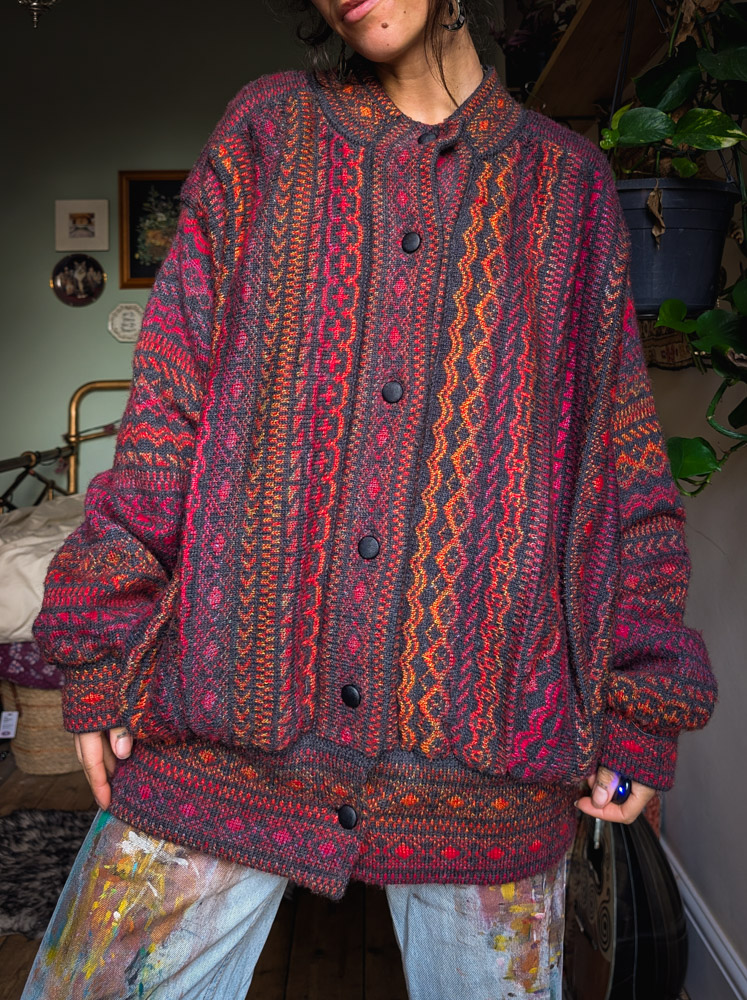 Vintage Autumnal Chunky Cardigan / Jacket