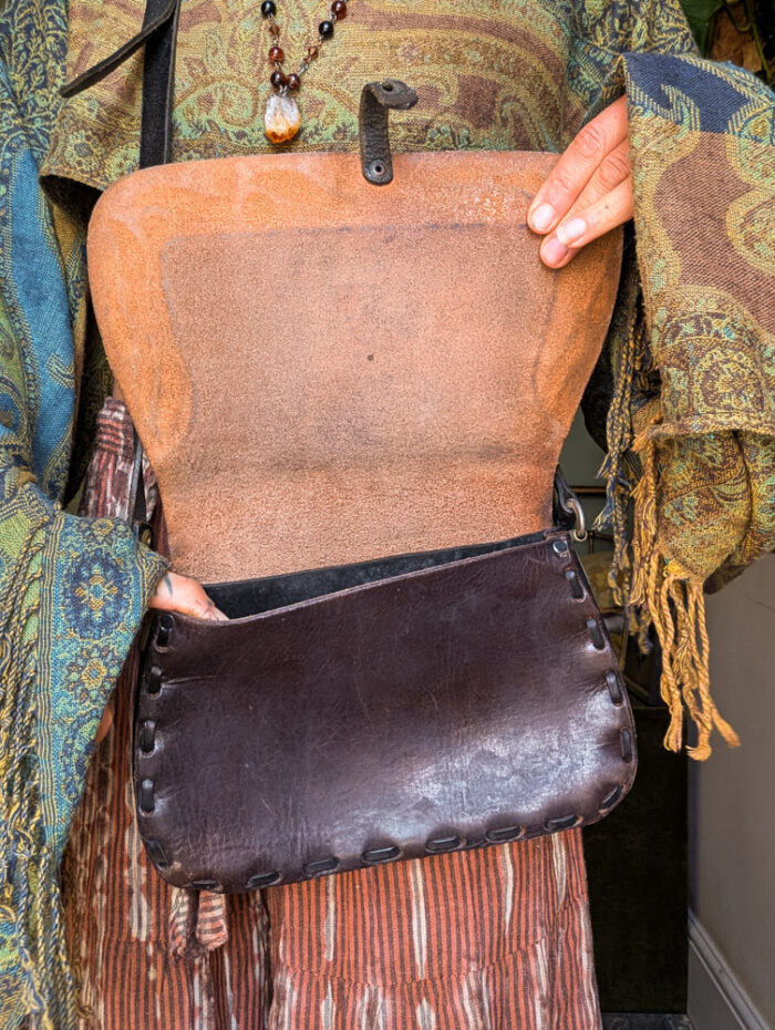 Handpainted Tooled Leather Handbag - Image 3