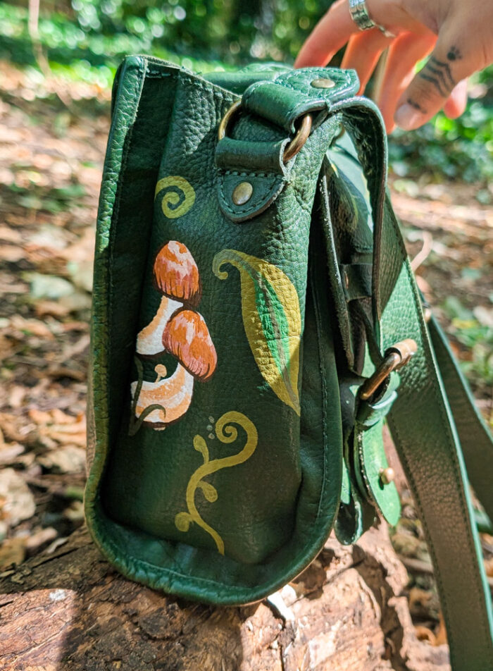 Handpainted Mushroom Satchel - Image 4