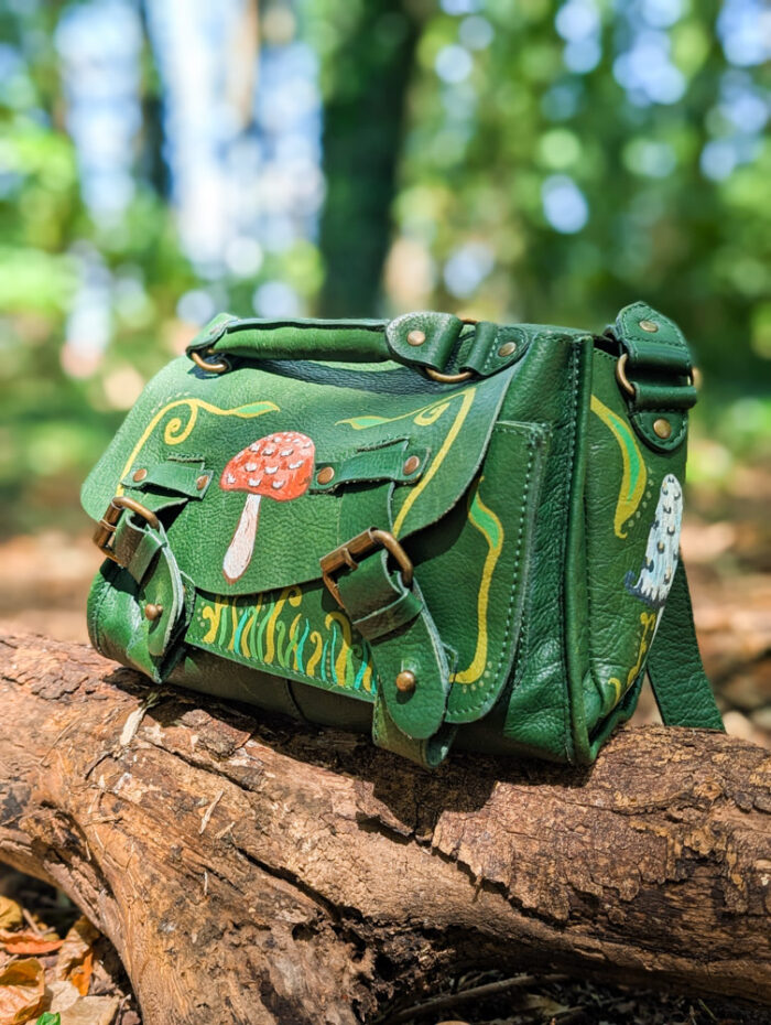 Handpainted Mushroom Satchel - Image 6