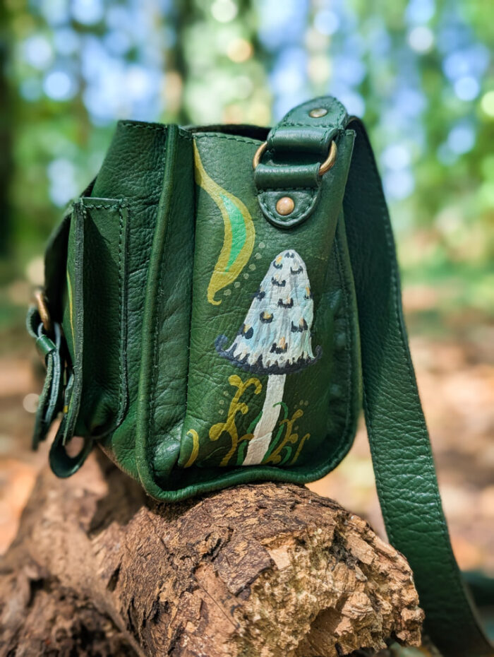Handpainted Mushroom Satchel - Image 3