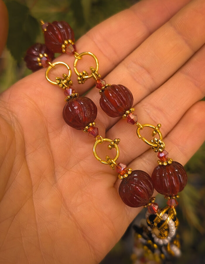 Upcycled Beaded Bell Necklace - Image 2