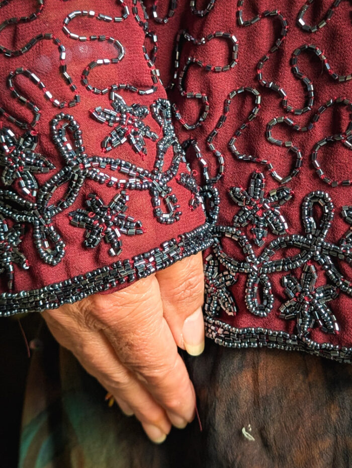 Vintage Maroon Beaded Jacket - Image 6