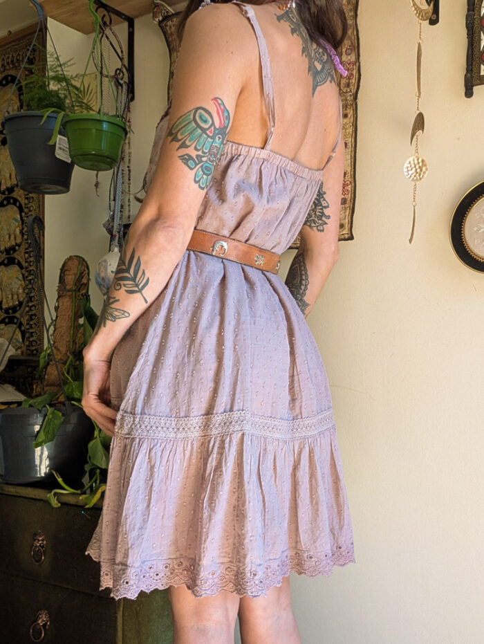 Preloved Beige Whimsical Midi Dress - Image 4