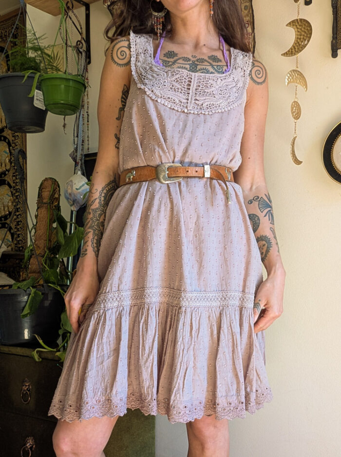 Preloved Beige Whimsical Midi Dress