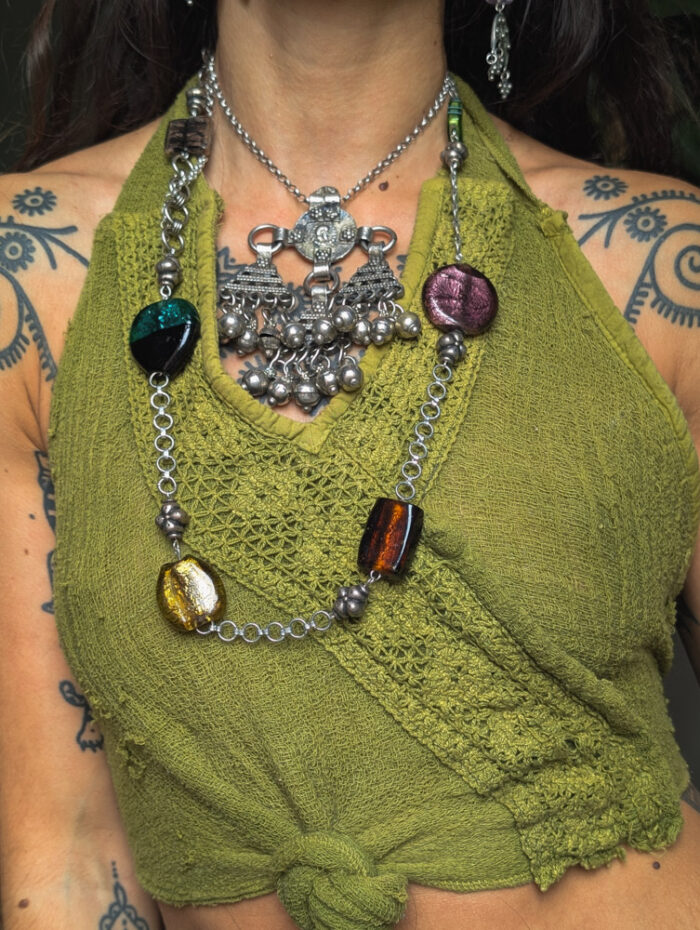 Lampwork Glass Upcycled Necklace / Belt - Image 4