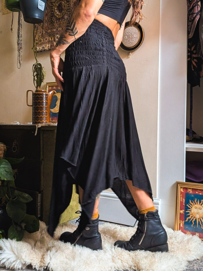 Black Hanky Hem 2-in-1 Dress / Skirt - Image 4