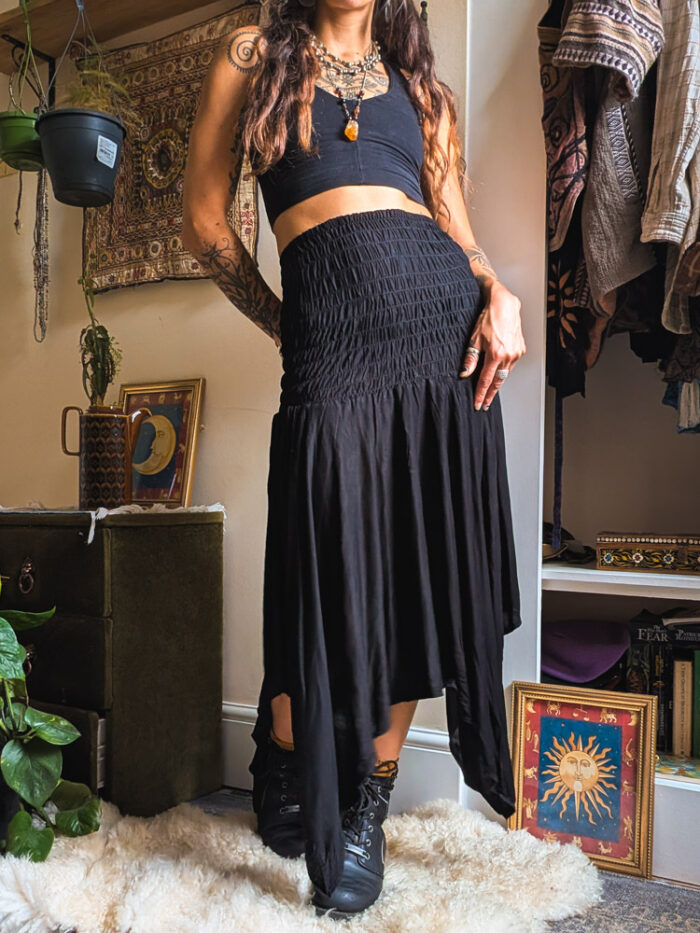 Black Hanky Hem 2-in-1 Dress / Skirt - Image 2
