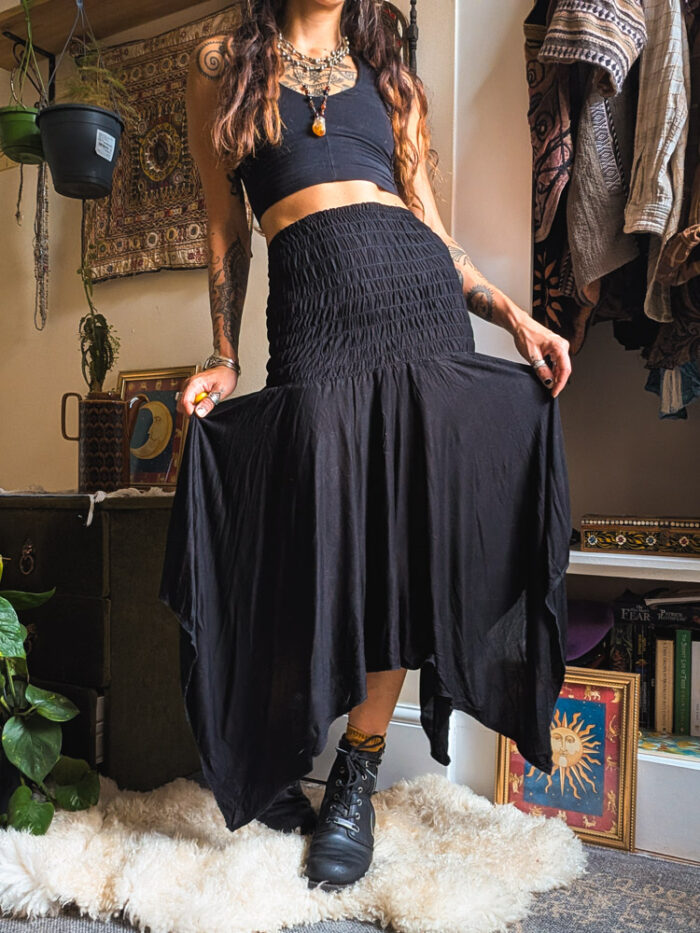 Black Hanky Hem 2-in-1 Dress / Skirt - Image 5