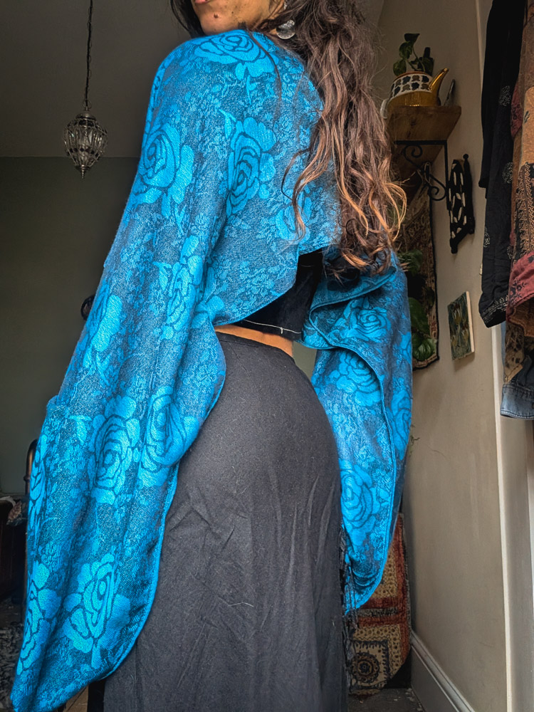 Upcycled Blue Floral Oversize Top - Image 3