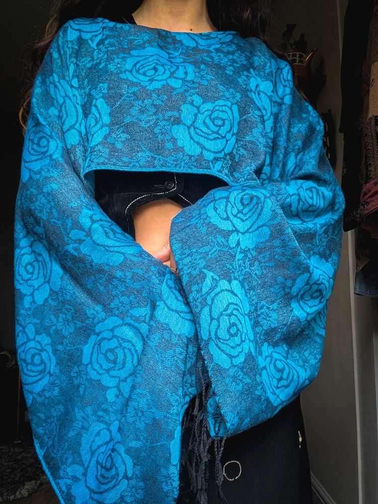 Upcycled Blue Floral Oversize Top - Image 4