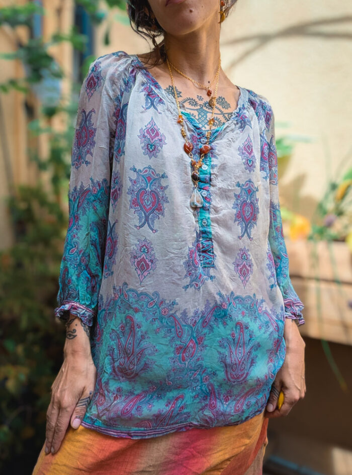 Preloved Paisley Silk Top