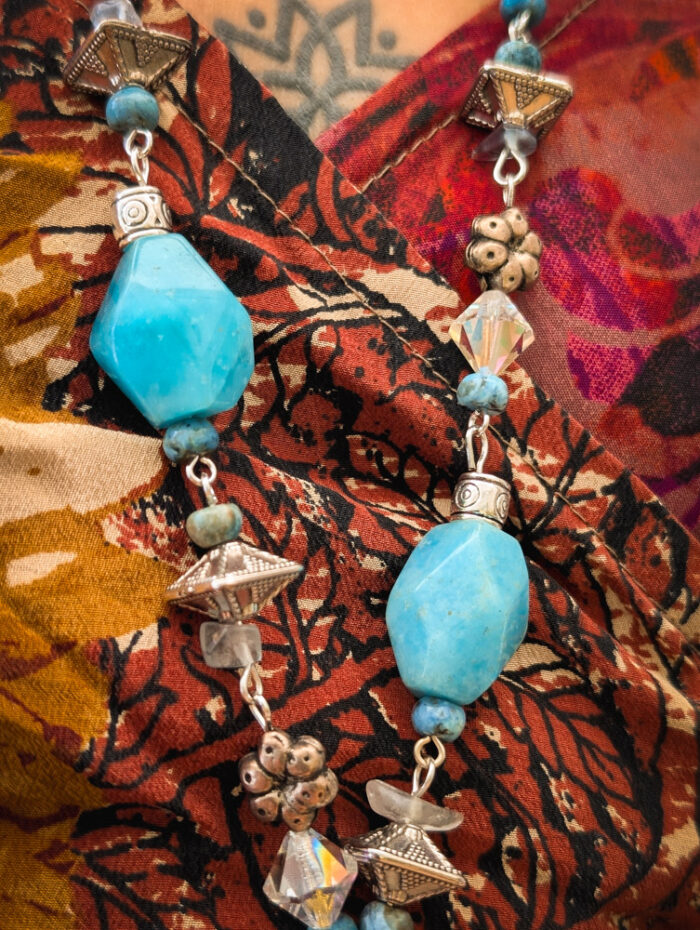 Blue Leaf Potion Bottle Necklace - Image 3