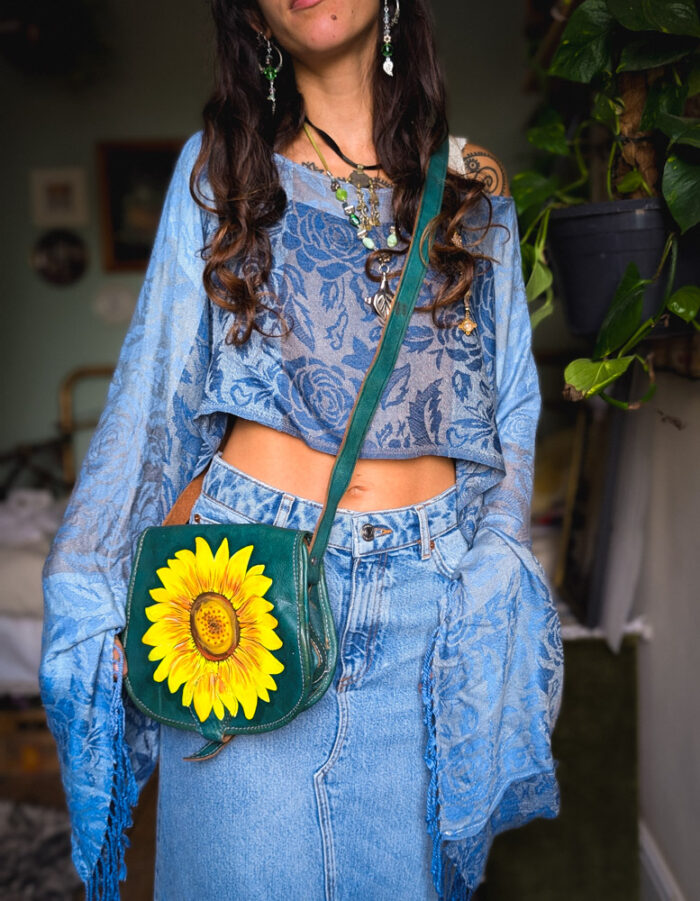 Upcycled Blue Floral Fairy Top - Image 2