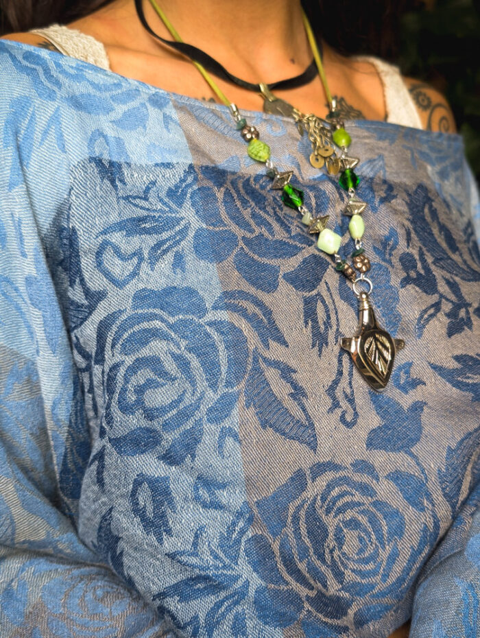 Upcycled Blue Floral Fairy Top - Image 3