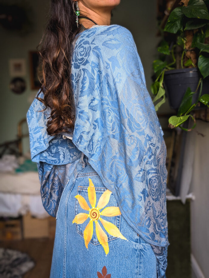 Upcycled Blue Floral Fairy Top - Image 4